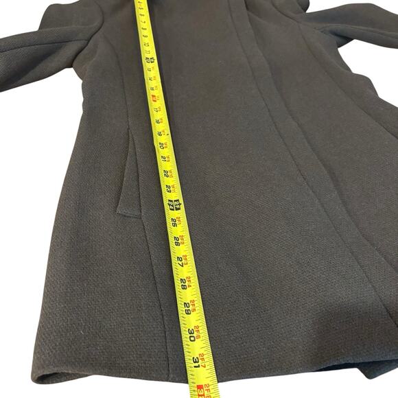 Calvin Klein Wool Cashmere Blend Coat 6 Taupe Gray Asymmetrical Stand Collar - Picture 10 of 14